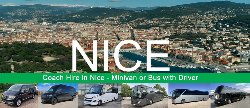 Bus hire and minivan rental with driver in Nice