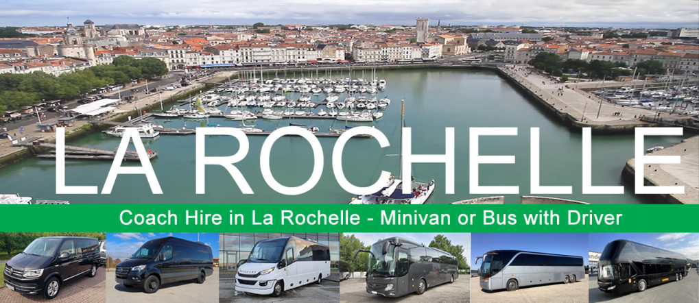 Bus hire and minivan rental with driver in La Rochelle