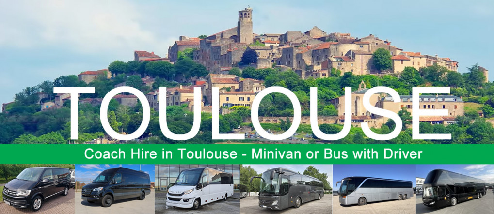 Bus hire and minivan rental with driver in Toulouse