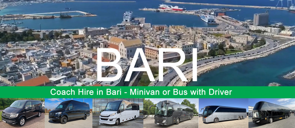 Bus hire and minivan rental with driver in Bari