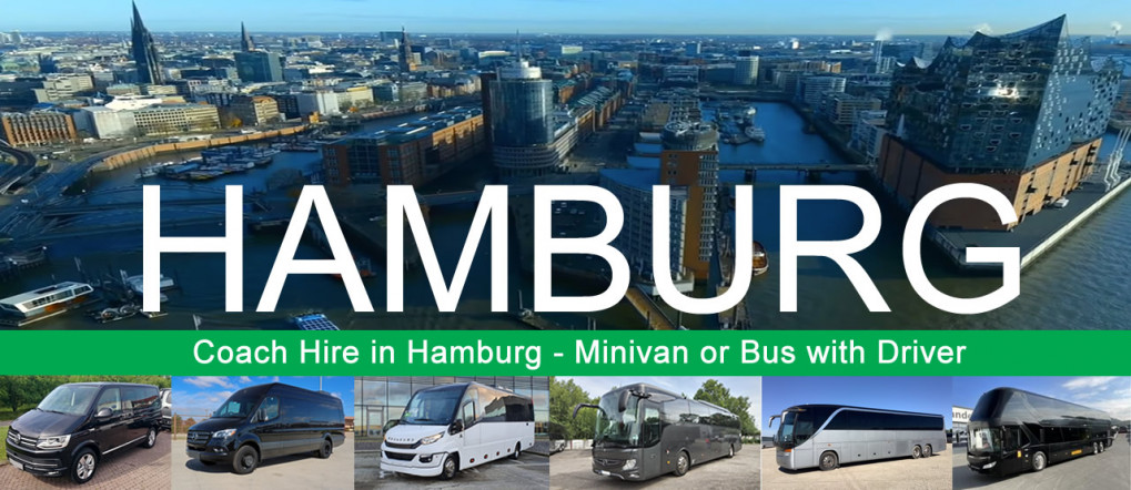 Bus company in Hamburg - Book a coach or minivan with driver Bus hire and minivan rental with driver in Hamburg